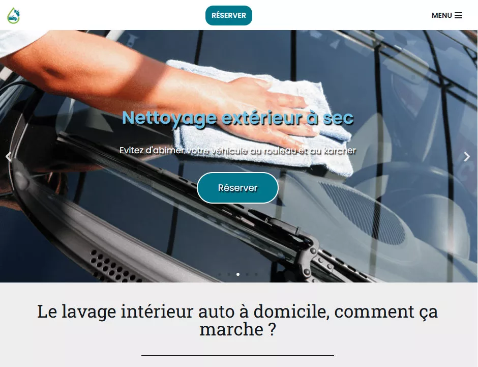 Plateforme de réservation et paiement en ligne pour nettoyage automobile