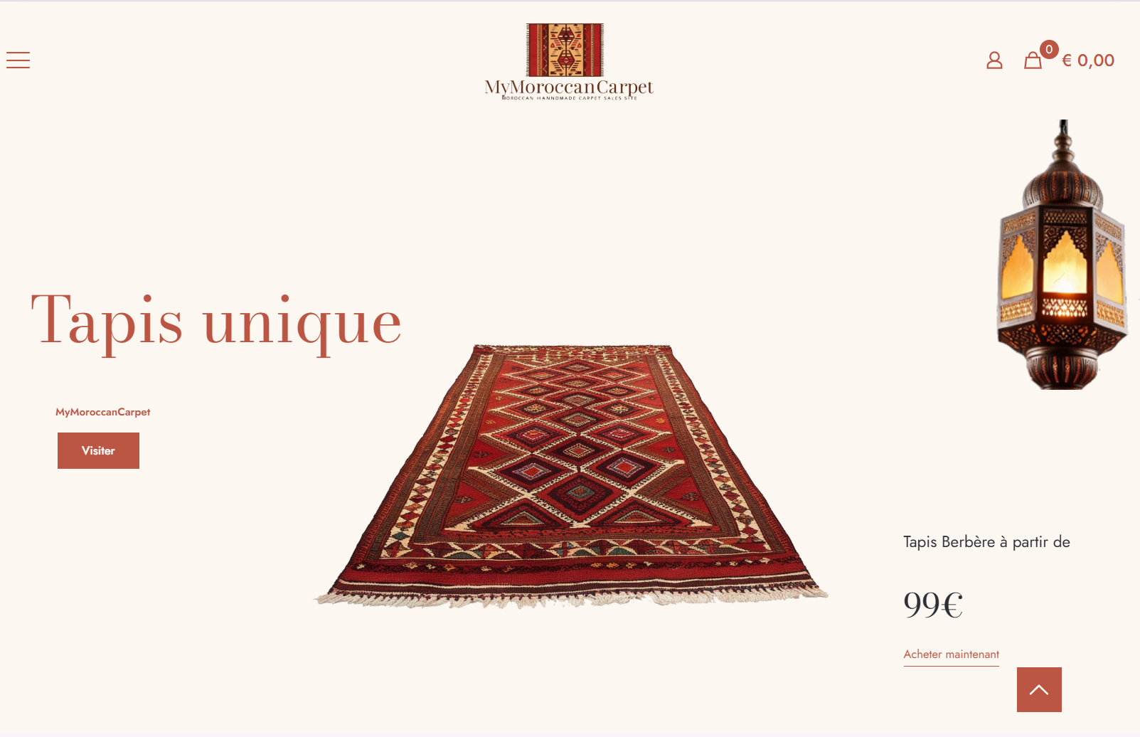 Boutique e-commerce pour tapis artisanaux marocains