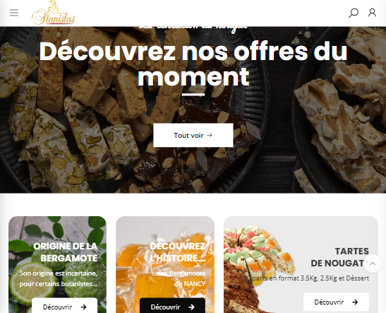 Boutique e-commerce pour confiserie artisanale